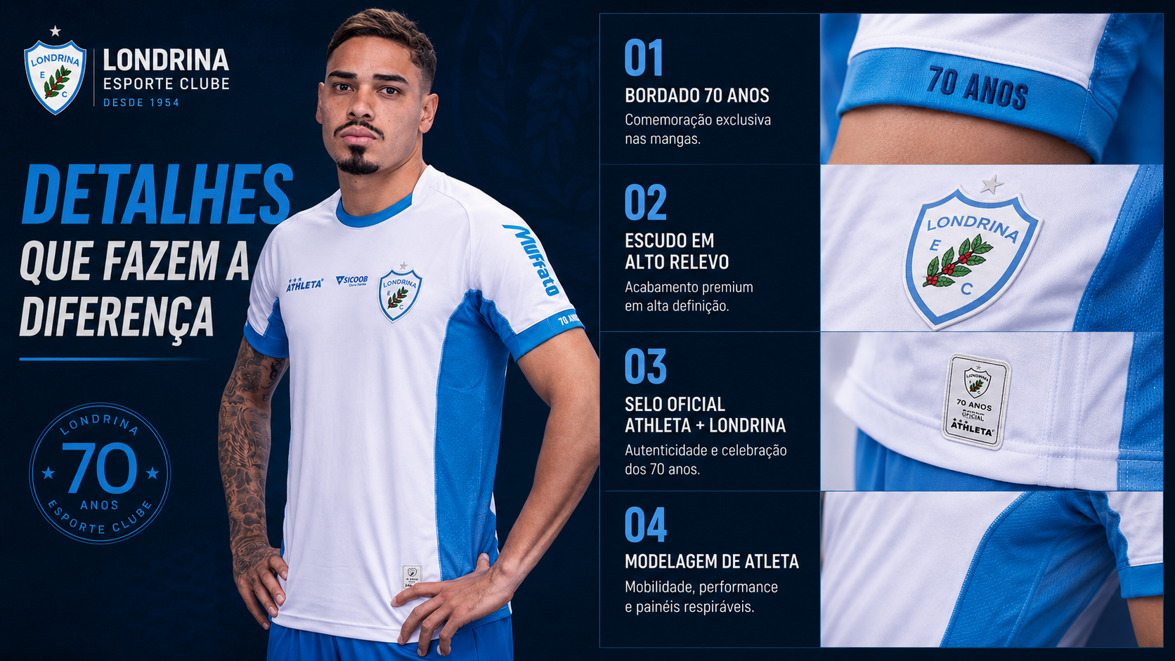  Descrição Camiseta Oficial Londrina Jogador - Branco
