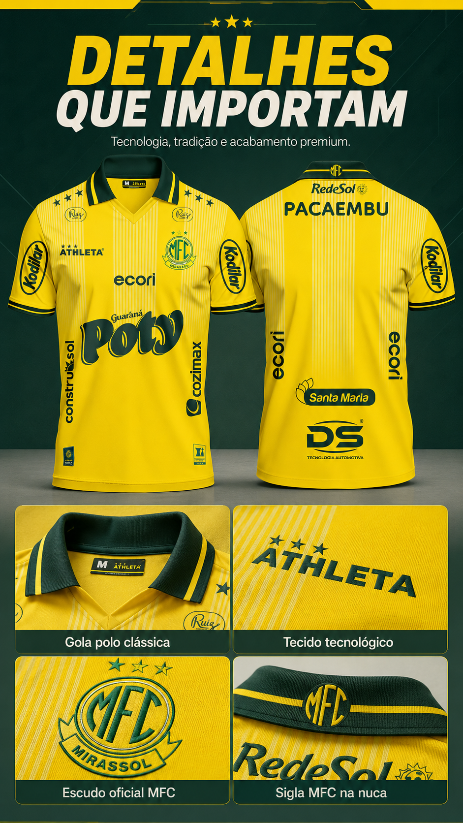  Descrição Camiseta Oficial Mirassol 2026 Amarela