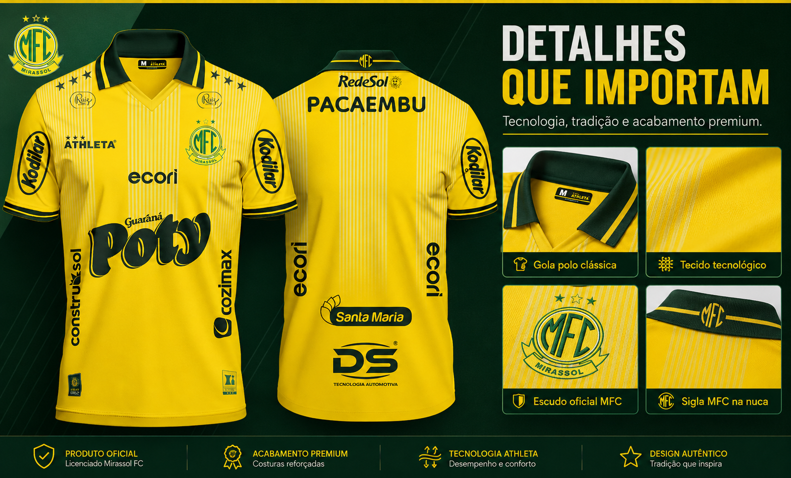  Descrição Camiseta Oficial Mirassol 2026 Amarela