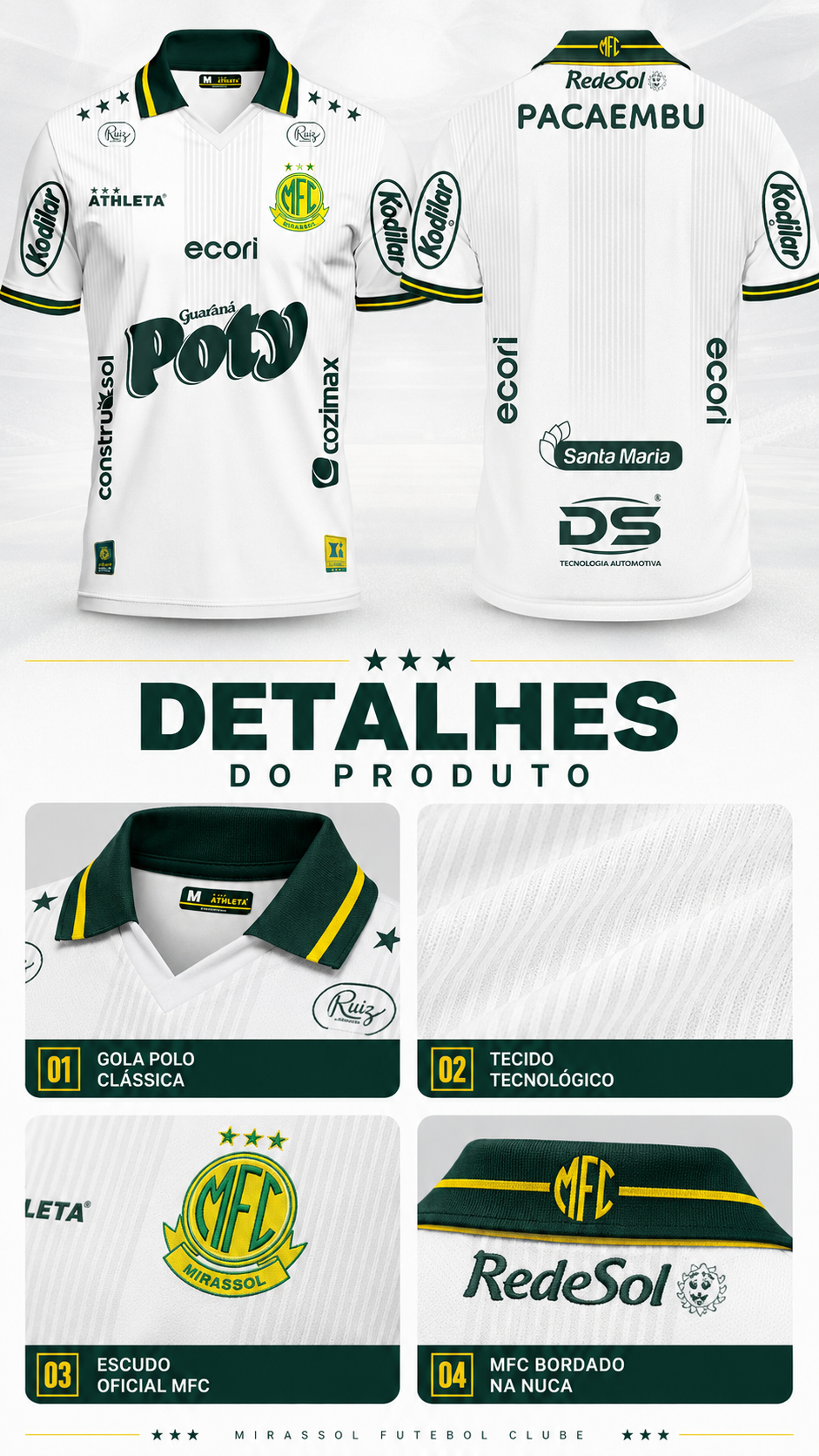  Descrição Camiseta Oficial Mirassol 2026 Branca