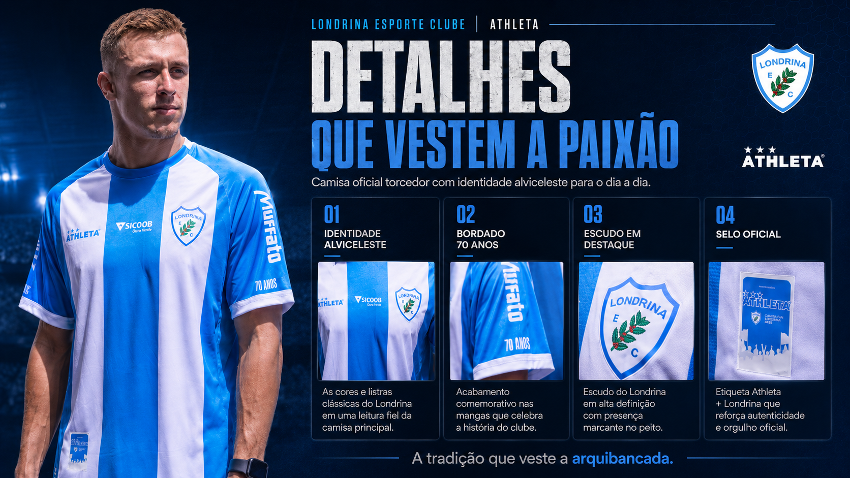  Descrição Camiseta Oficial Torcedor Londrina - Alviceleste