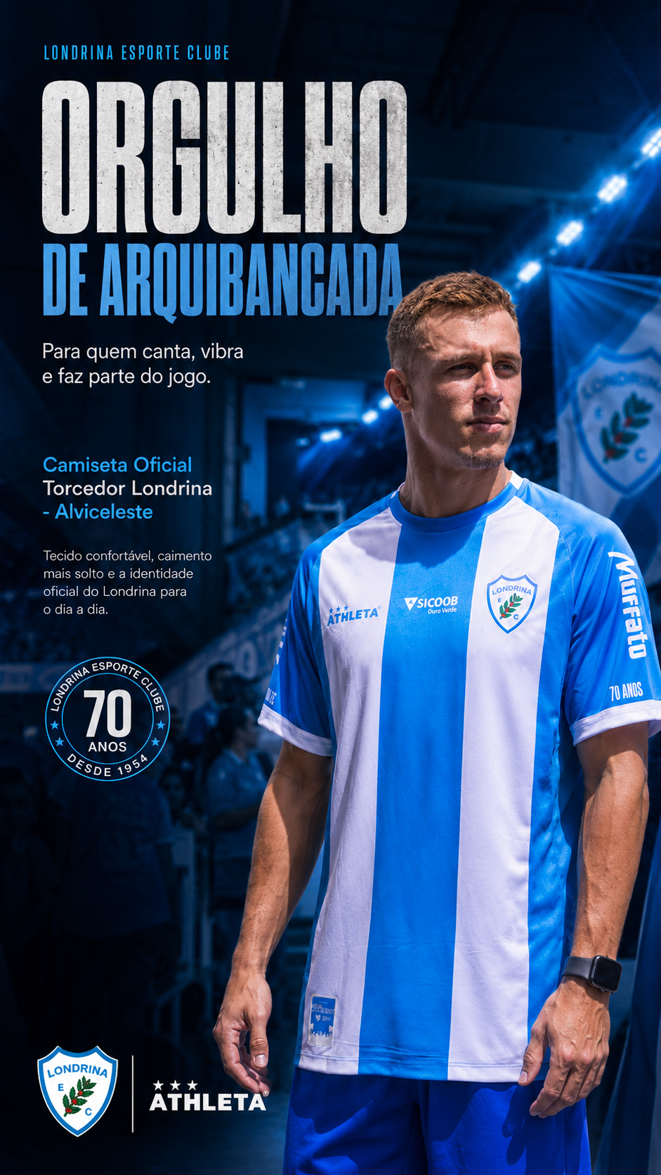  Descrição Camiseta Oficial Torcedor Londrina - Alviceleste