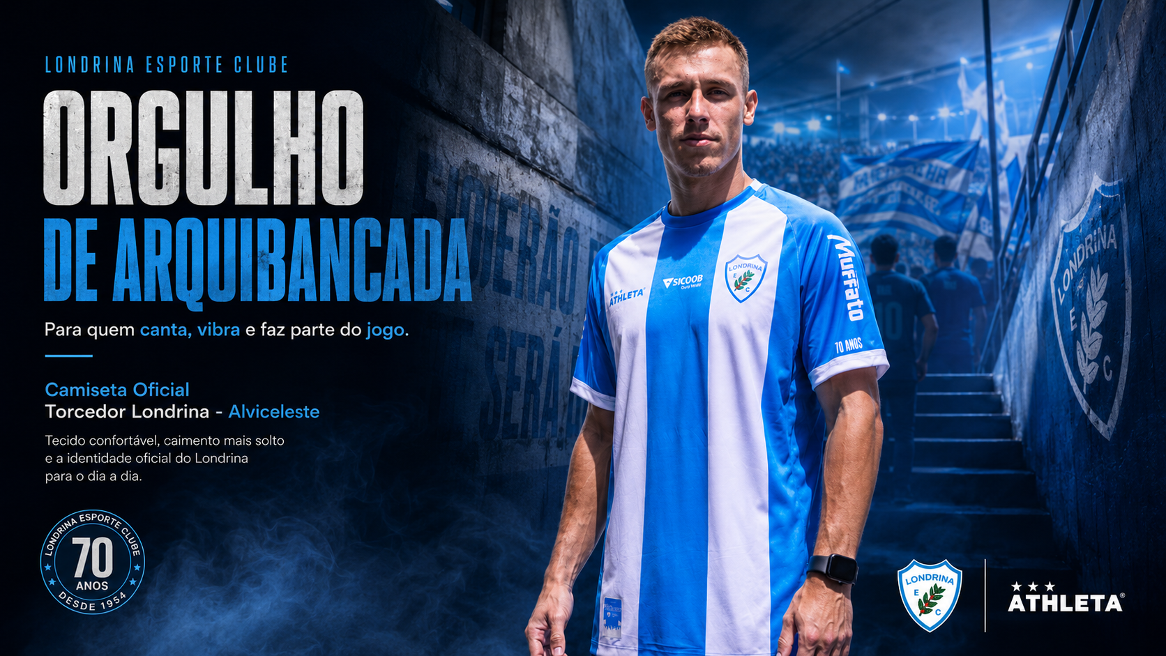  Descrição Camiseta Oficial Torcedor Londrina - Alviceleste