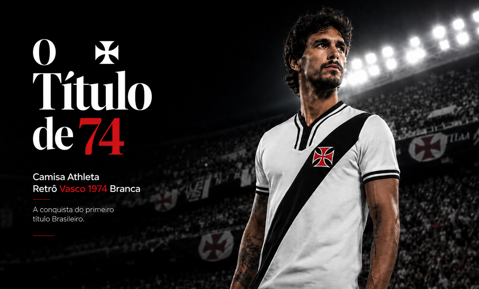  Descrição Camisa Athleta Retrô Vasco 1974 Branca