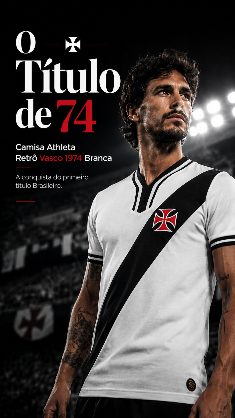  Descrição Camisa Athleta Retrô Vasco 1974 Branca