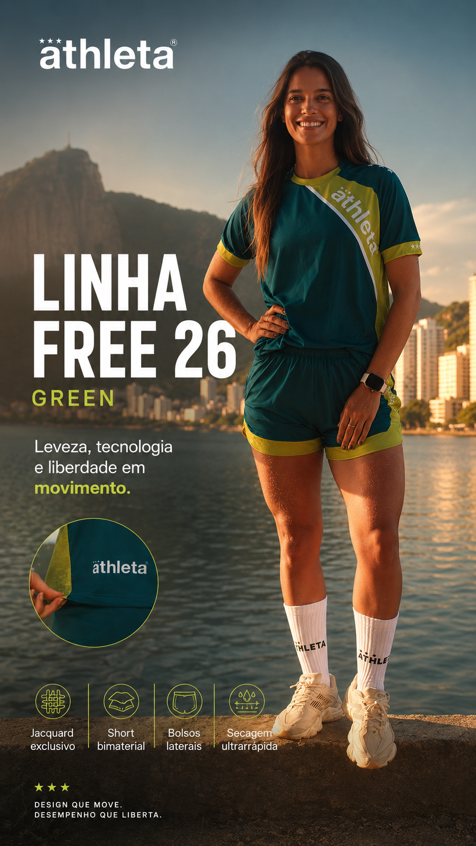  Descrição Conjunto Feminino Linha Free 26 - Green