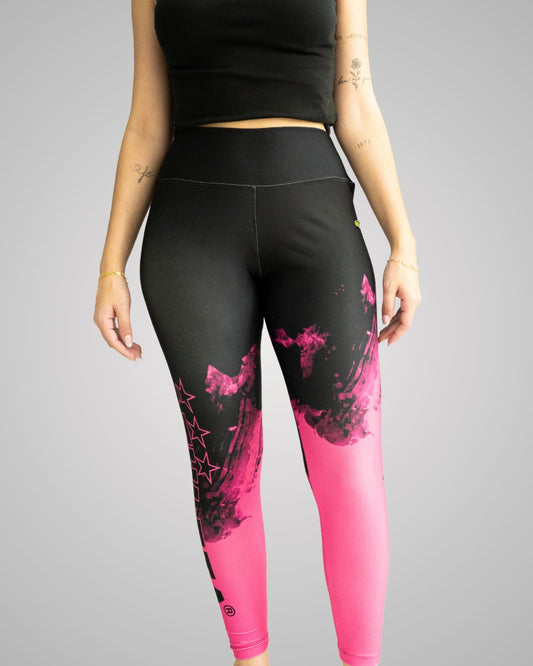 Calça Legging Athleta Performance - Edição Especial Rosa e Preto