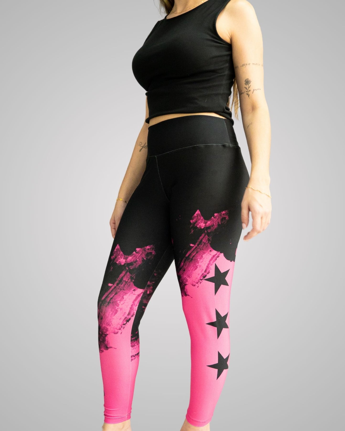 Calça Legging Athleta Performance - Edição Especial Rosa e Preto