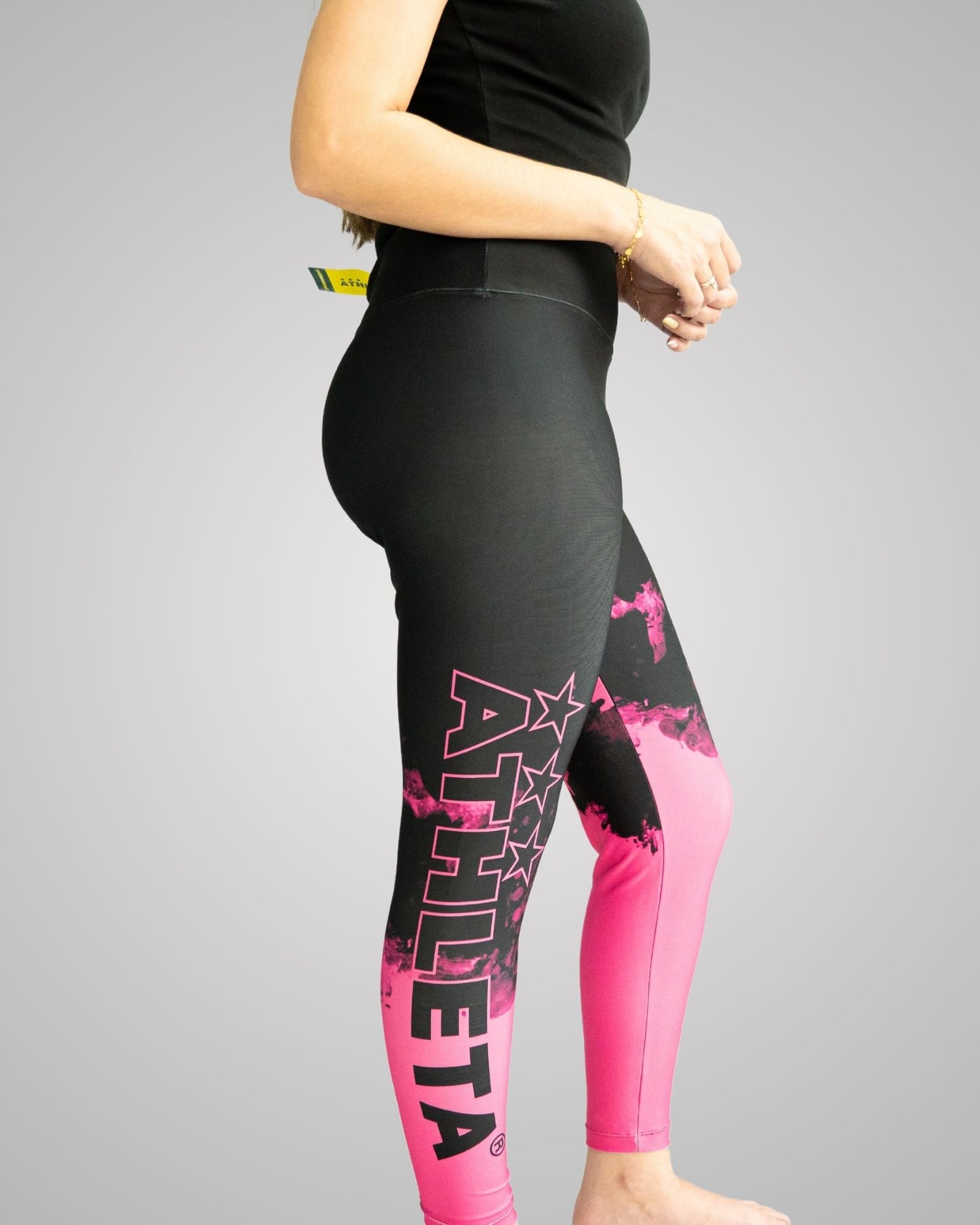 Calça Legging Athleta Performance - Edição Especial Rosa e Preto