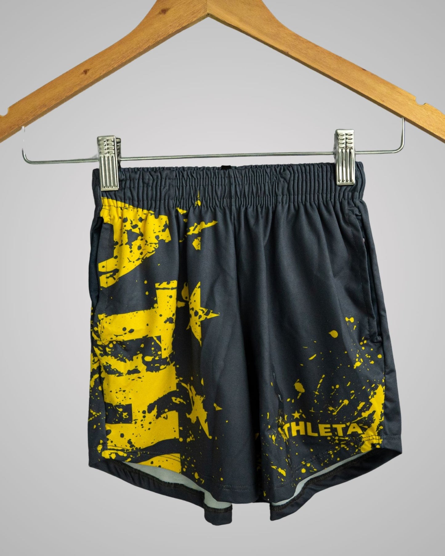 Bermuda Athleta Preto/Amarelo Infantil