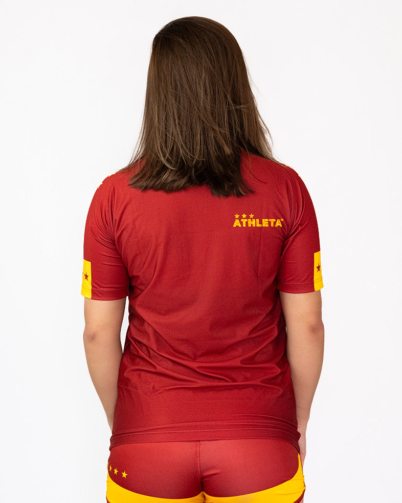 Térmica Manga Curta Feminina Athleta SS25 Comfort - Wine Gold