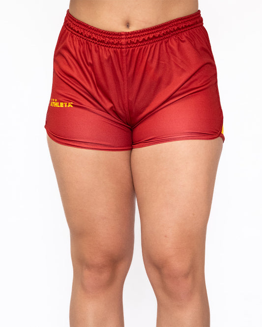 Calção Feminino Athleta SS25 Comfort - Wine Gold