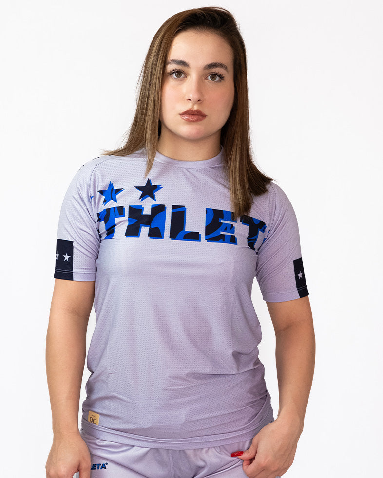 Térmica Manga Curta Feminina Athleta SS25 Comfort - Gray Blue