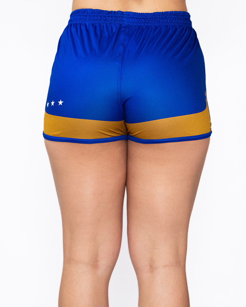 Athleta SS25 舒適女用短褲 - 藍白金