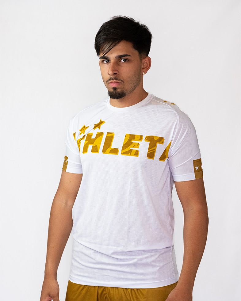 Athleta SS25 舒適短袖保暖上衣 - 白金