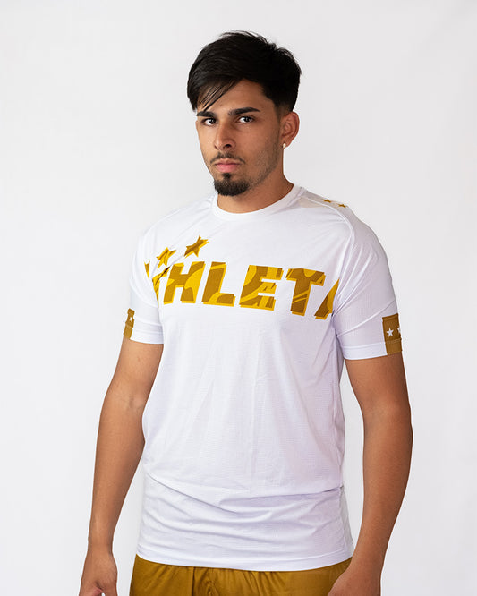 Athleta SS25 舒適短袖保暖上衣 - 白金