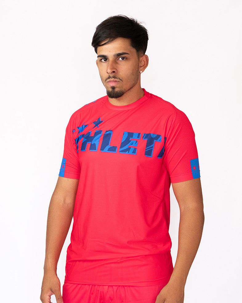 Térmica Manga Curta Masculina Athleta SS25 Comfort - Pink Blue