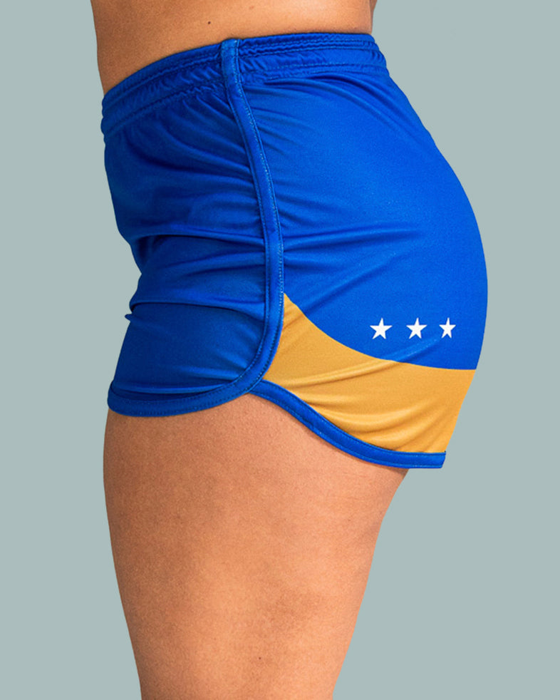 Calção Feminino Athleta SS25 Confort - Blue White Gold