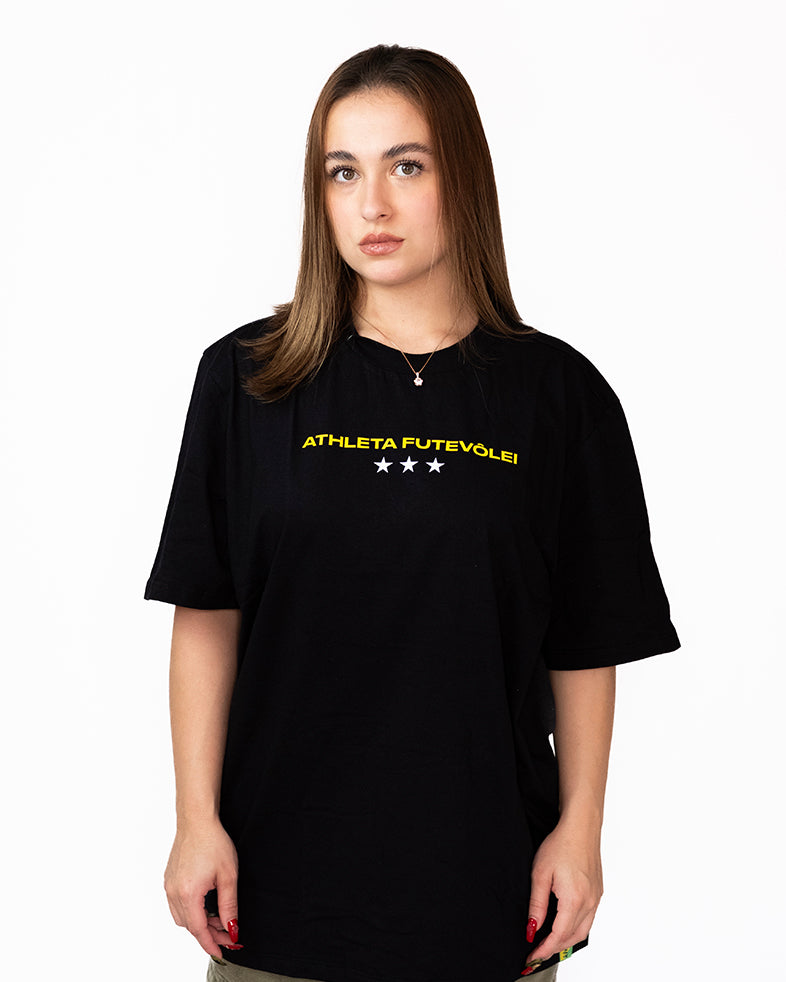 Camisa Athleta 90 Casual Futevôlei Warning Shark Attack Amarelo ATL010