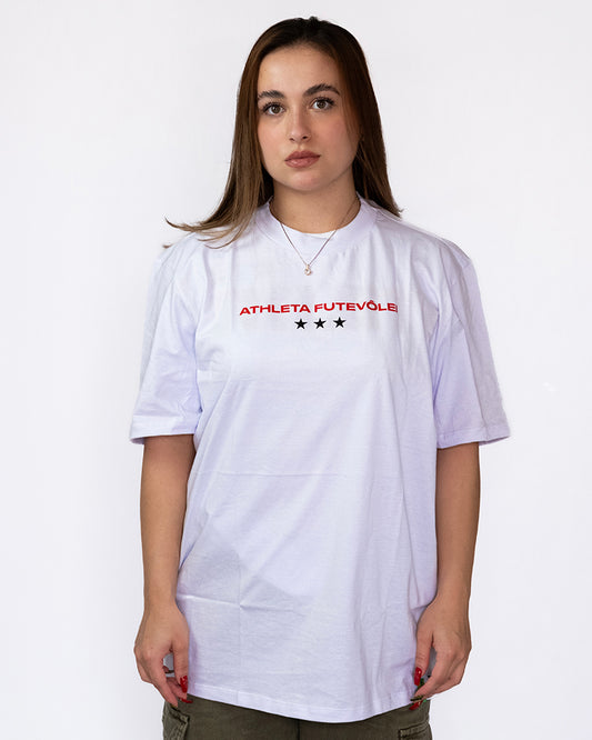 Camisa Athleta 90 Casual Futevôlei Cuidado Shark Attack Branco ATL009B