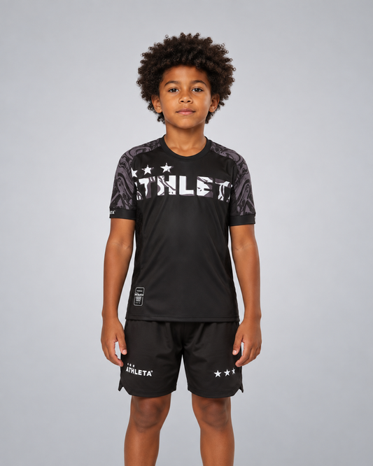 Térmica Manga Curta Infantil Athleta SS24 Futevôlei - Preto/Cinza