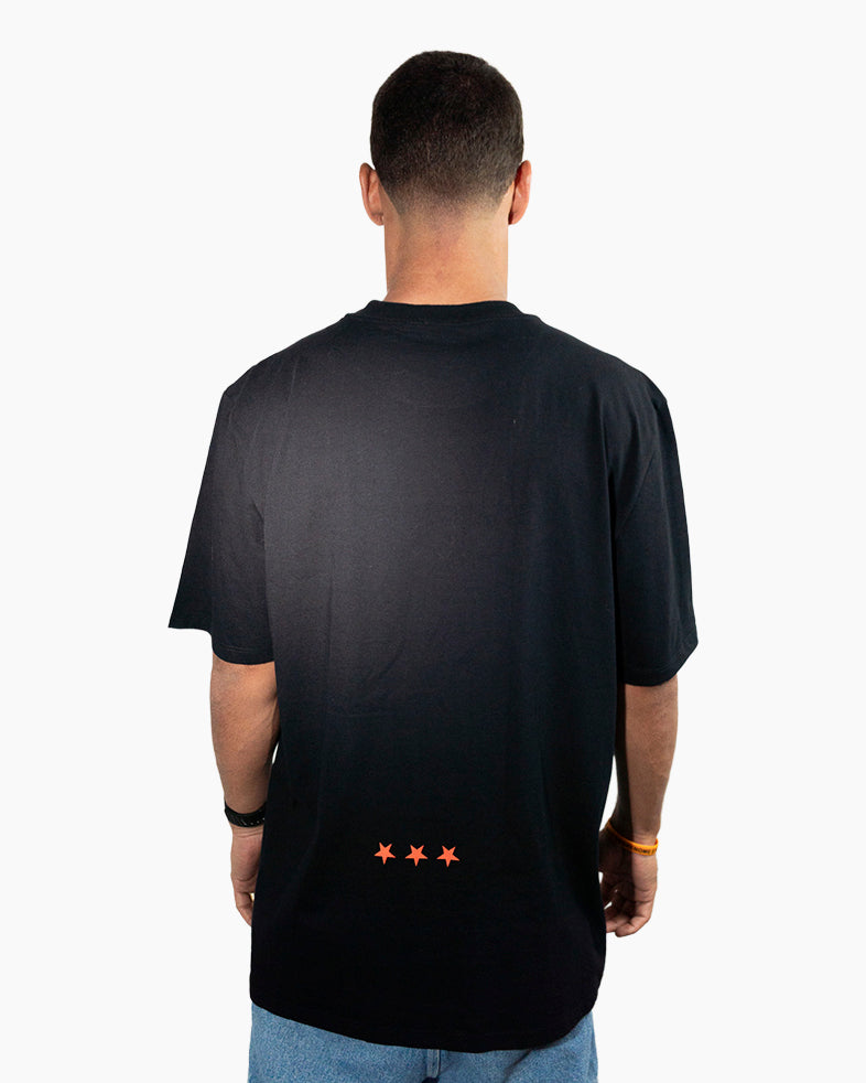 Camisa Athleta 90 Casual Futevôlei Shark Preta com Laranja ATL003