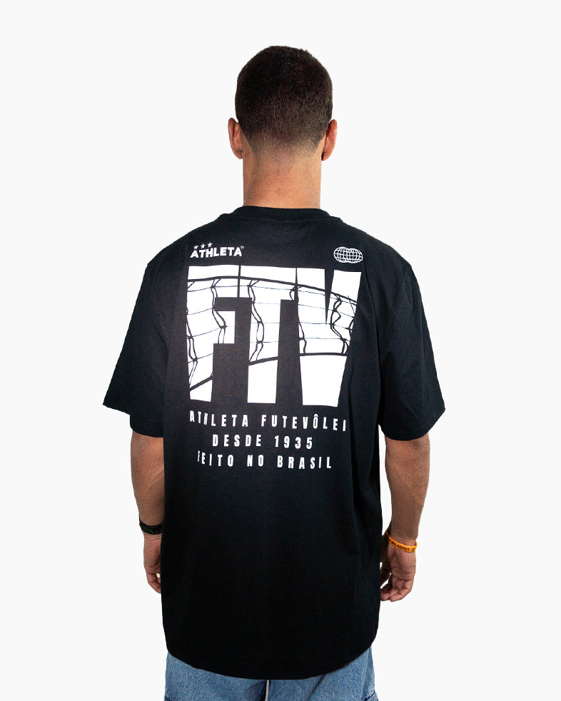 Camisa Athleta 90 Casual Futevôlei FTV Preta ATL004