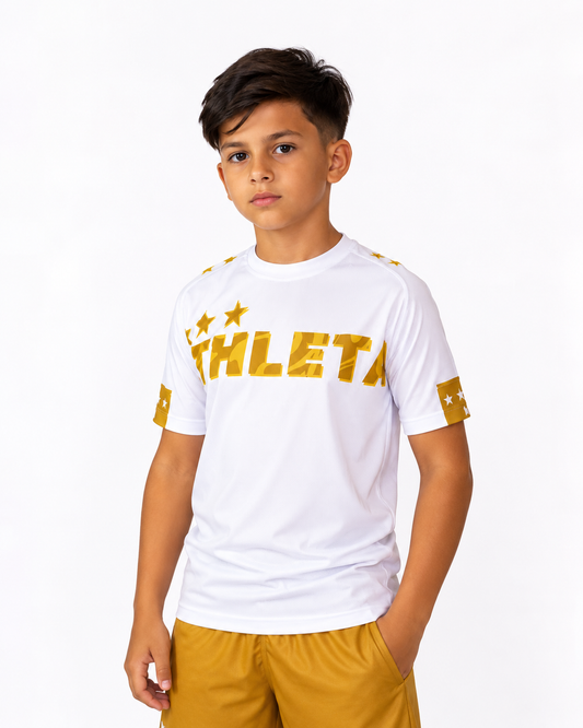 Térmica Manga Curta Infantil Athleta SS25 Comfort - White Gold