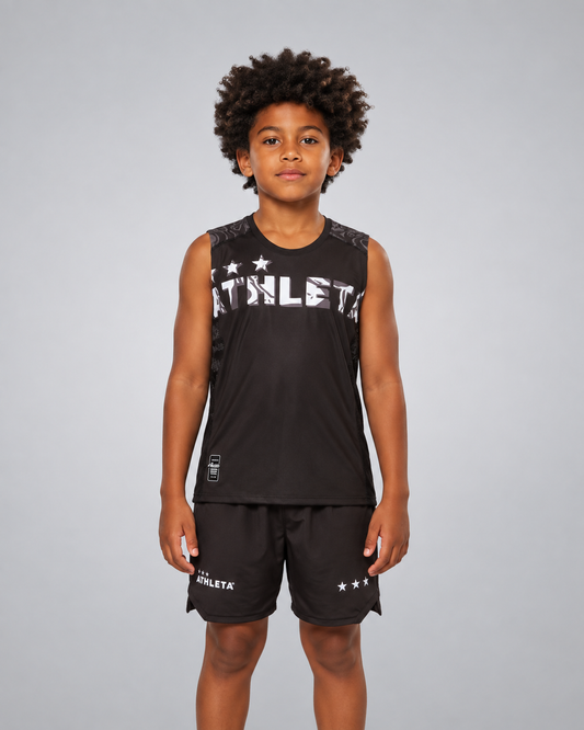 Regata infantil Athleta SS24 Futevôlei -  Preto/Cinza