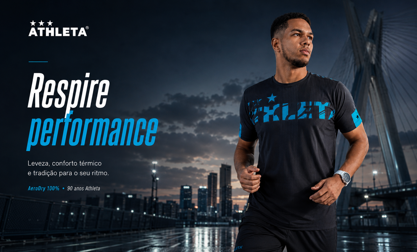  Descrição Térmica Manga Curta Athleta SS25 Comfort 2.0 - Miami Blue