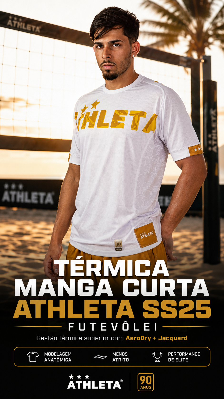  Descrição Térmica Manga Curta Athleta SS25 Futevôlei