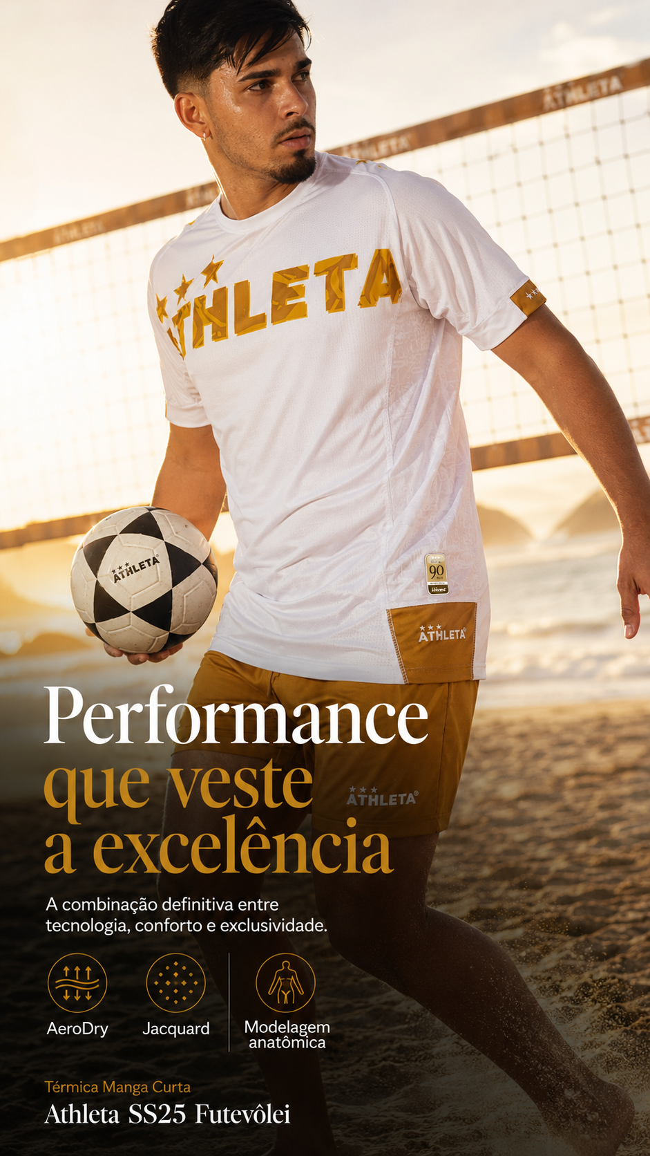  Descrição Térmica Manga Curta Athleta SS25 Futevôlei