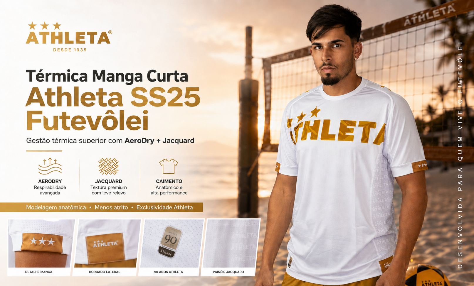  Descrição Térmica Manga Curta Athleta SS25 Futevôlei