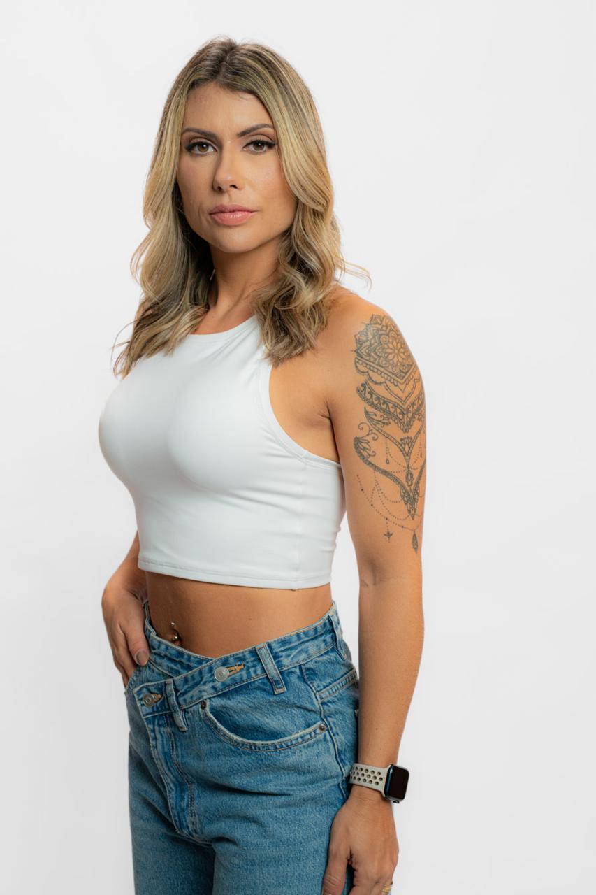 Blusinha Basic Feminina  Athleta Branco