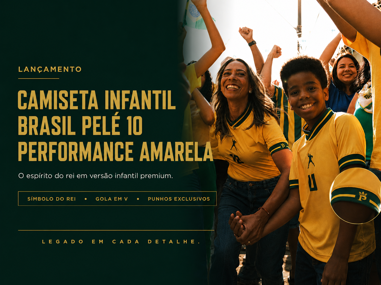  Descrição Camiseta Infantil Brasil Pelé 10 | Performance Amarela