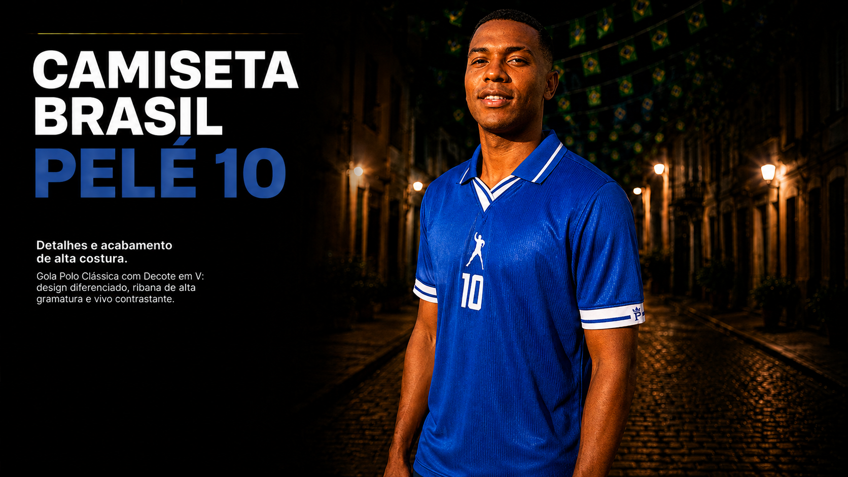  Descrição Camiseta Brasil Pelé 10 | Casual Azul