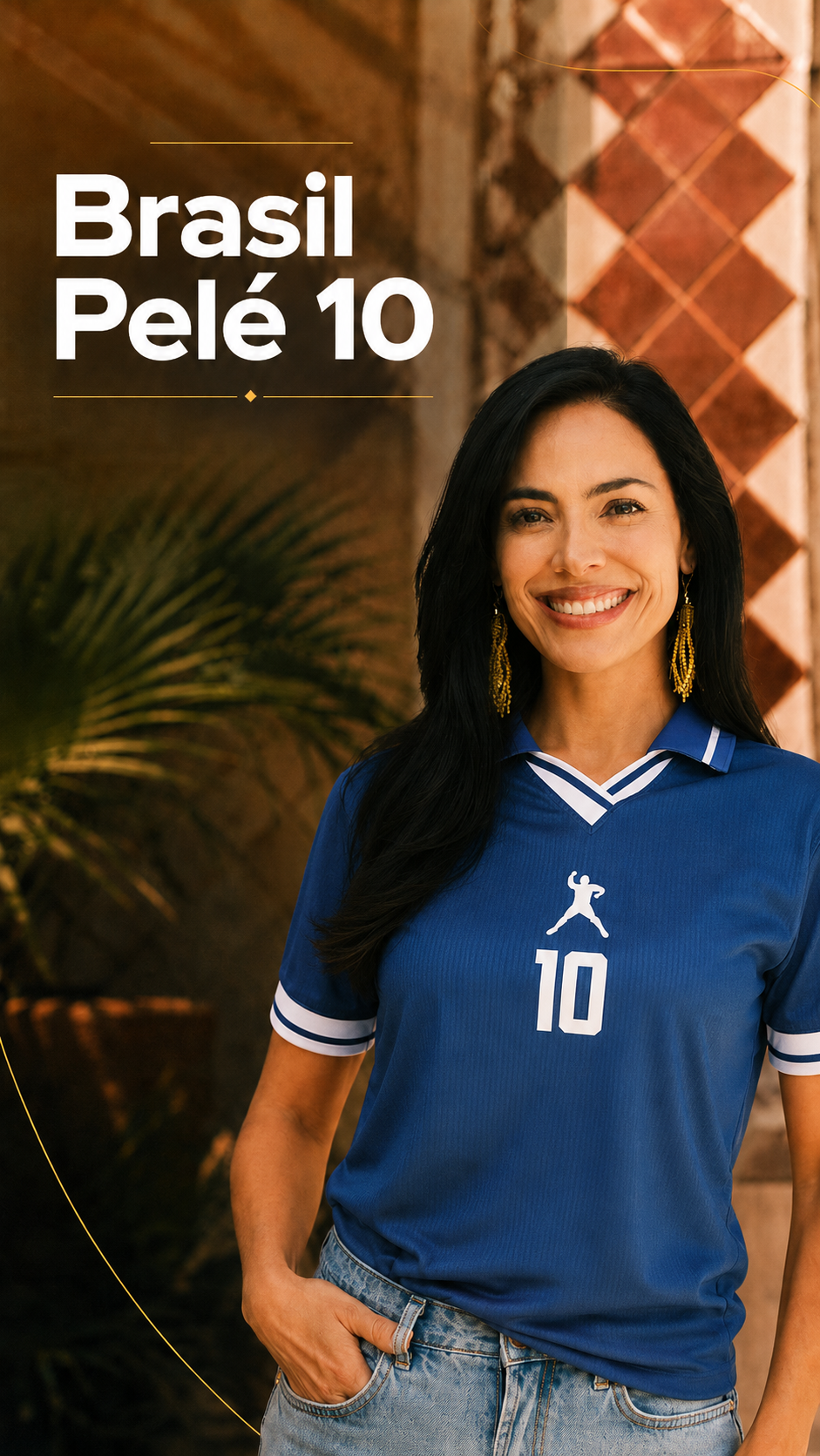  Descrição Camiseta Brasil Pelé 10 | Casual Azul