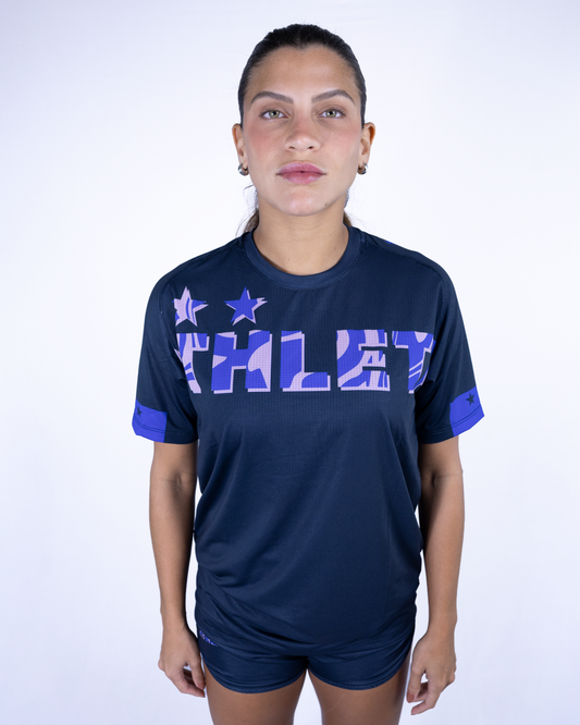 Térmica Manga Curta Feminino Athleta Comfort - Blue Cream
