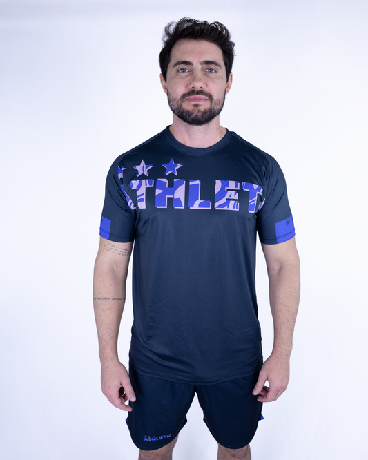 Térmica Manga Curta Masculina Athlet Comfort - Blue Cream