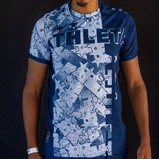 Athleta Free 23 Line 襯衫 - 海軍藍配灰色