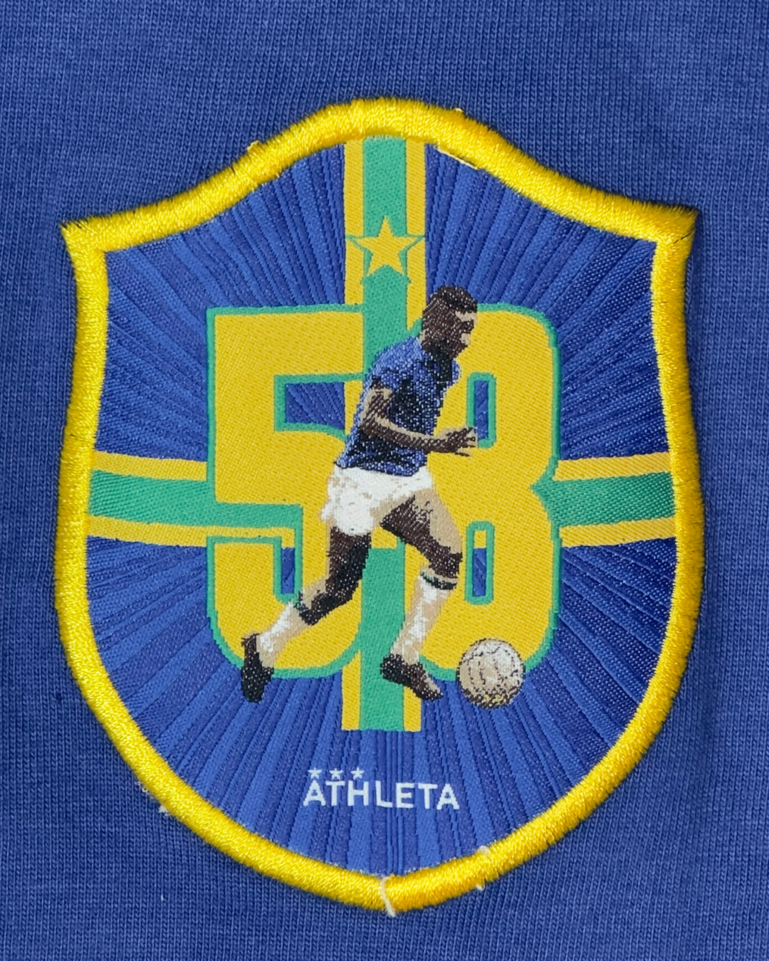 Camiseta Retro Athleta Pelé 1958 - Azul