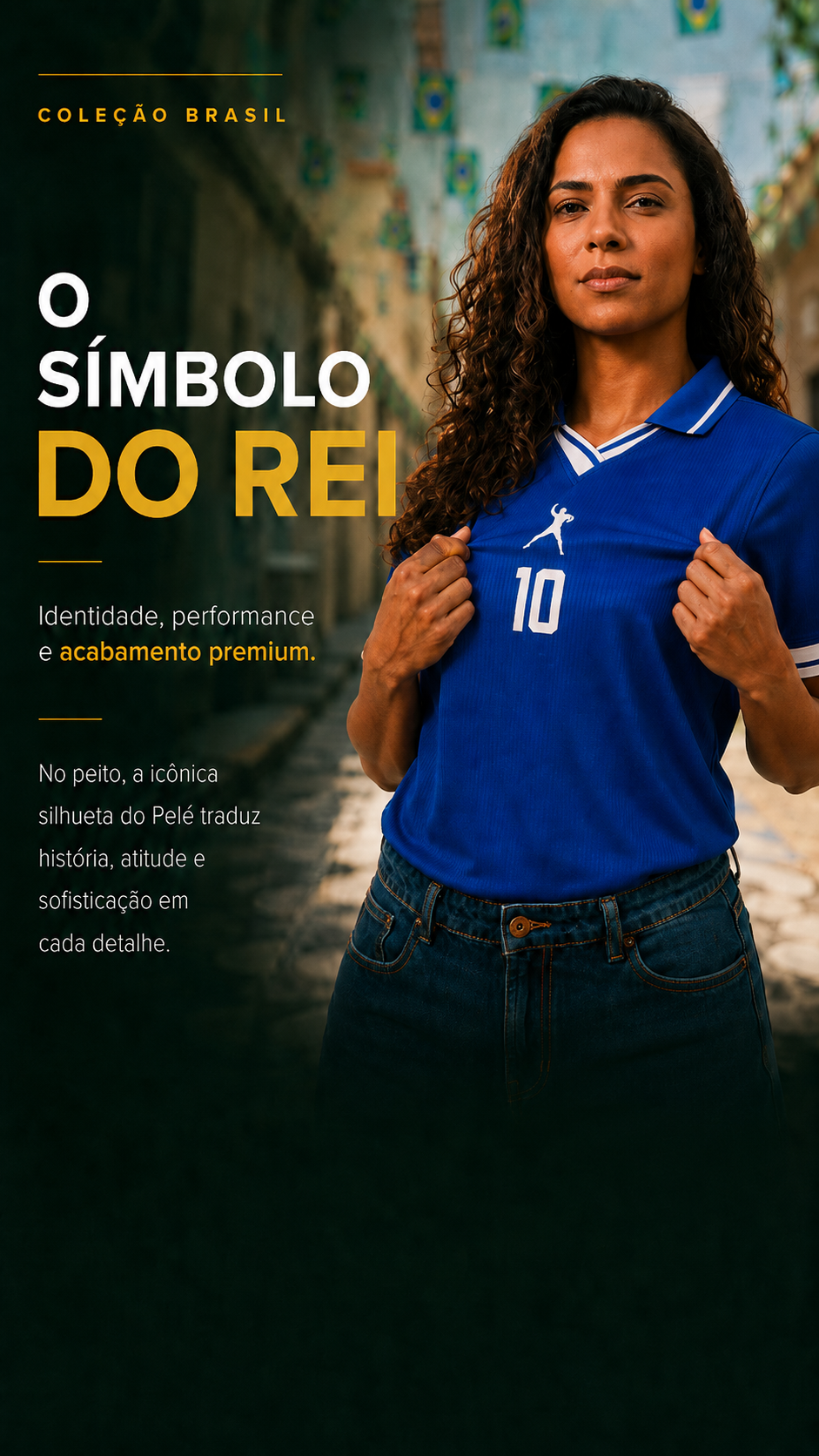  Descrição Camiseta Brasil Pelé 10 | Casual Azul