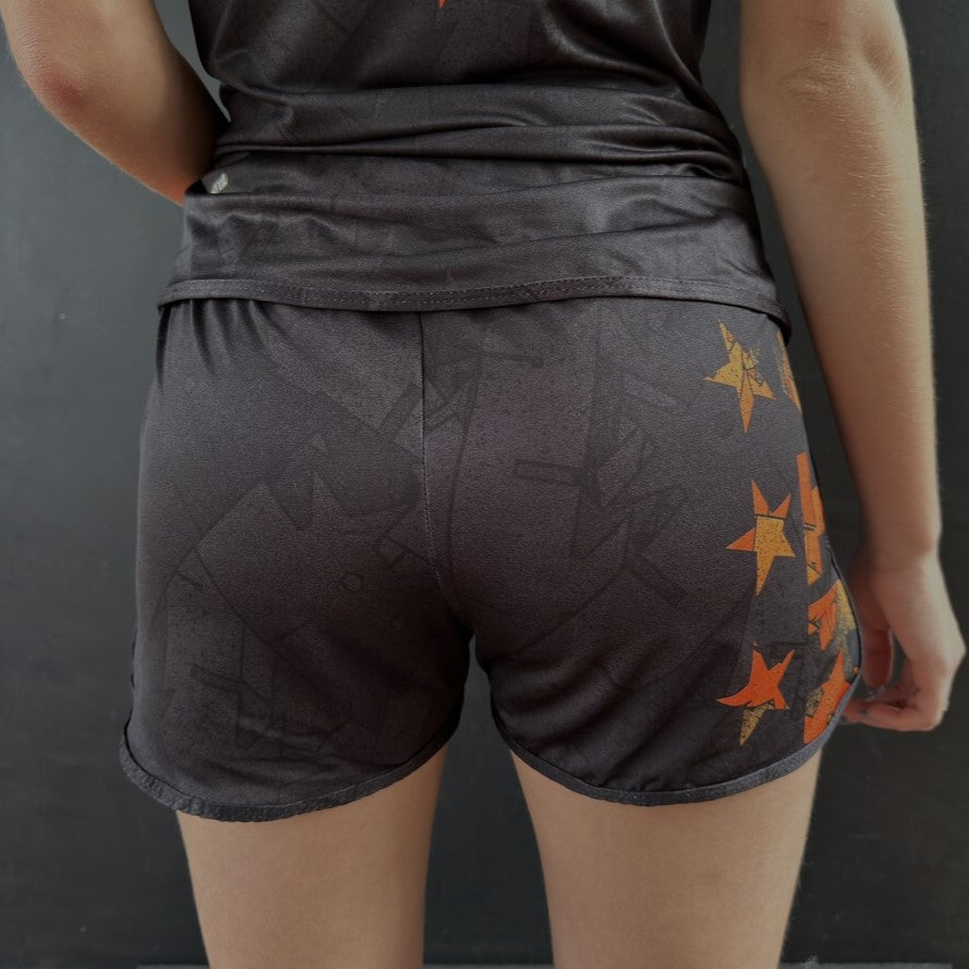 Short Fem. Linha Athleta Free 23 - Preto com Laranja